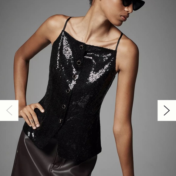 Sunday in Brooklyn Tops - NWT Anthropologie’s “Sunday in Brooklyn” Black Sequin Top